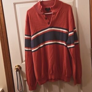 Brooks Brothers Pullover Sweater with buttons. Salmon Color. Size XL